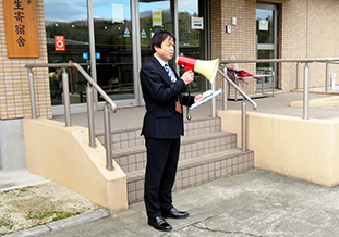 自衛消防隊長の講評(留学生寄宿舎)